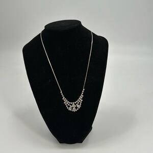 Vintage costume rhinestone encrusted necklace